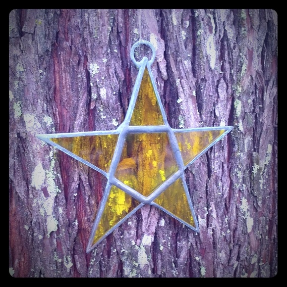 Vintage Other - Stained glass 5 point vintage star suncatcher